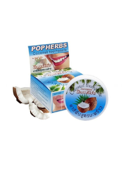 POP HERBS Растительная зубная паста с кокосом 30 гр по выгодной цене в Москве