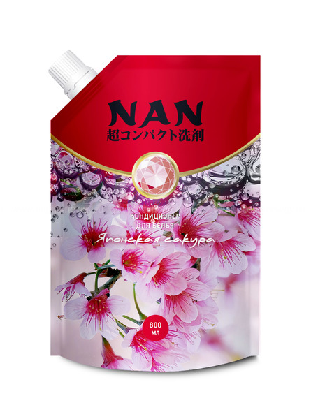 NAN конц. мультикапсульный кондиционер для белья c ароматом японской сакуры, 800 мл  по выгодной цене в Москве