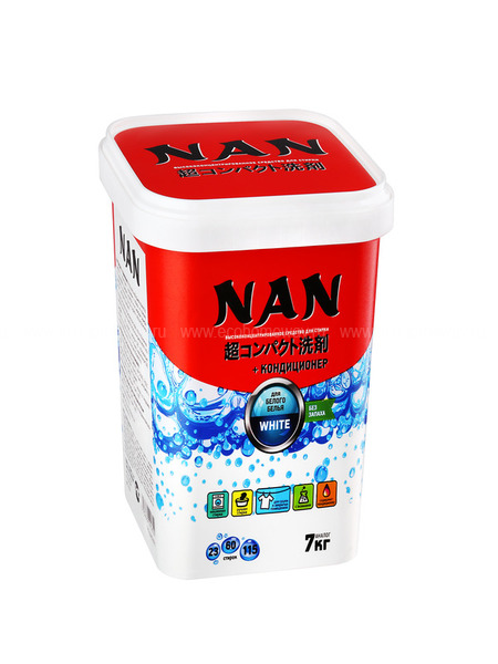 NAN cуперконц. стиральный порошок с кондиционером для белого белья 700 гр.  по выгодной цене в Москве