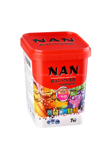 NAN cуперконц. стиральный порошок с кондиционером для цветного белья 700 гр.  по выгодной цене в Москве